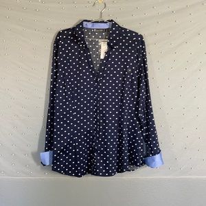 Cotton navy blue blouse